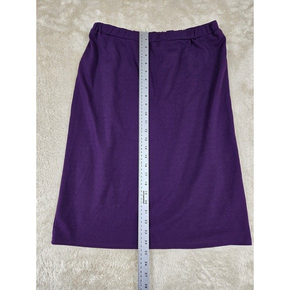 MOA USA Purple Elastic Waist Knee Length Skirt Women's Size M - Picture 5 of 8